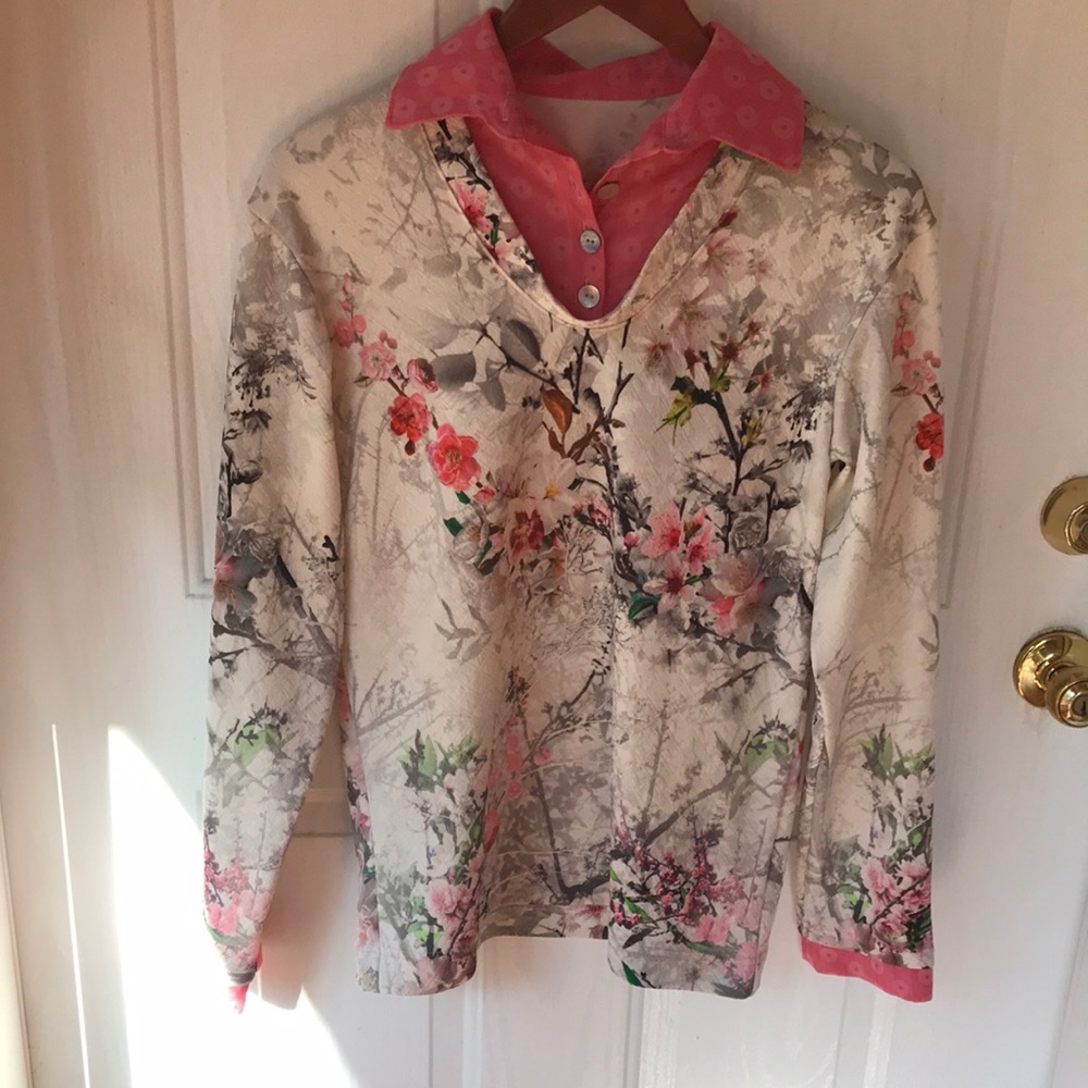 Polyester cherry blossom top M